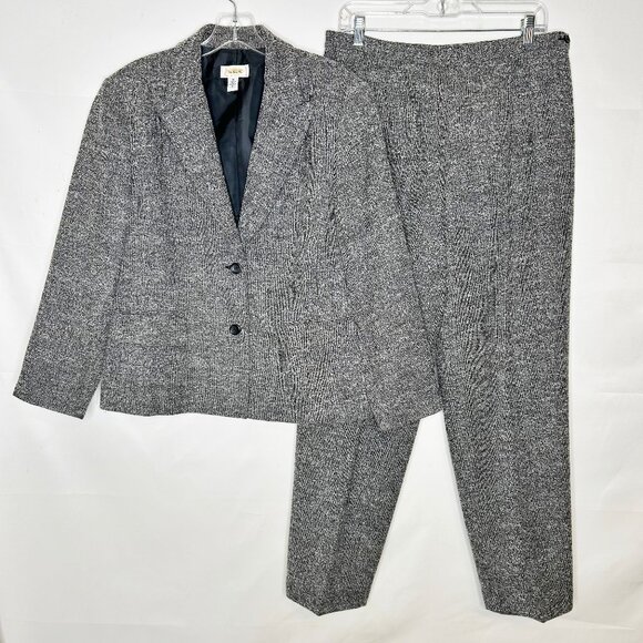 Talbots Jackets & Blazers - Talbots Women’s Pant Suit sz 16  Black & White Italian Wool Blend Tweed Lined
